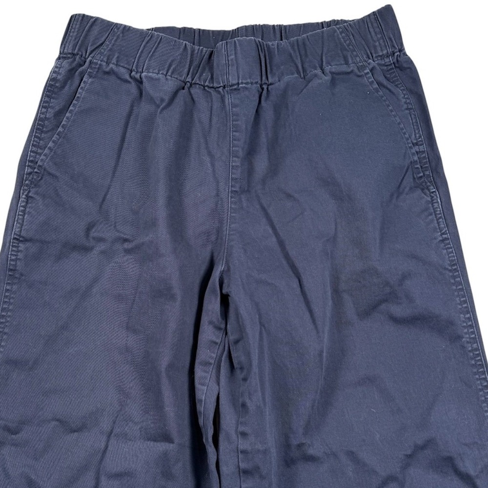 J Crew Astrid Wide Leg Chino Pants Womens Medium Navy Blue Elastic Waist BH357